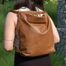 Skórzany Plecak do szkoły - na Zakupy - torba na ramię