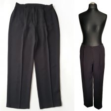 R 44 eleganckie czarne spodnie damskie z kantem boki elastyczne BONMARCHE Hu41