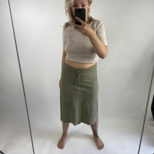 naturalna spódnica khaki