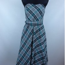 George vintage rozkloszowana sukienka midi krata 12 / 38 z metką