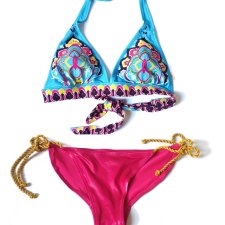 Victoria's Secret kostium kąpielowy bikini M multikolor paisley