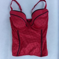 F&F czerwony gorset w groszki 34DD / 75DD