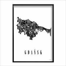 PLAKAT typograficzny mapa GDAŃSK LOFT 40x50 cm