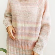 Pastelowy sweter handmade L/XL