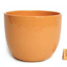 Osłonka ceramiczna brzoskwiniowa, gładka, średnica 12 cm