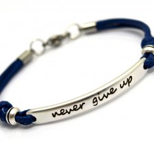 bransoletka PREEMI MOTTO 1 navy blue (cyna+stal)