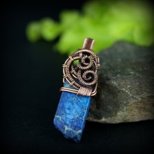 Jaspis lazurowe wybrzeże wisiorek wire wrapping