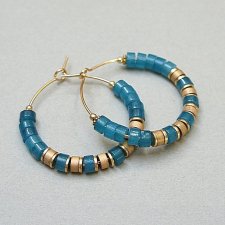 Alloys Collection Wianki (jadeit blue) - kolczyki