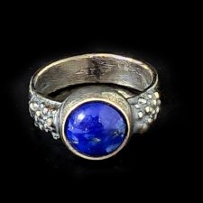 LAPIS LAZULI W DESZCZU SREBRA