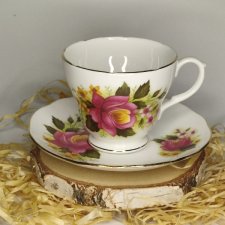 Duchess bone china duża filiżanka i spodek róże