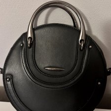 Okrągła torebka crossbody do ręki czarna Gernas vintage