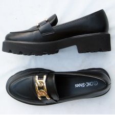 LOAFERSY CZARNE 39 PÓŁBUTY