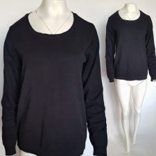 Klasyczny czarny sweter damski bawełna H&M BASIC 40 L Hu94