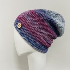 Czapka przejściowa cienka beanie smerf bawełna