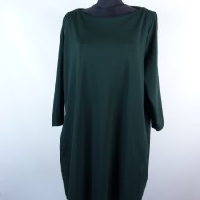 H&M Basic grubsza sukienka dzianina ciemna zieleń / XXL -175 / 128A