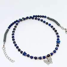 Deep blue - krótki naszyjnik z lapis lazuli, choker,