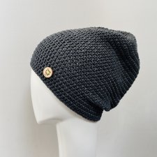 Czapka przejściowa cienka beanie smerf bawełna