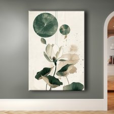 Lotus - Obraz na płótnie 50x70cm - Druk Blejtrama - Chiński Orient, Zen - możliwe inne rozmiary