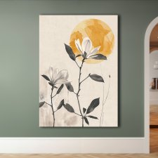 Magnolia - Obraz na płótnie 50x70cm - Druk Blejtrama - Chiński Orient, Zen - możliwe inne rozmiary