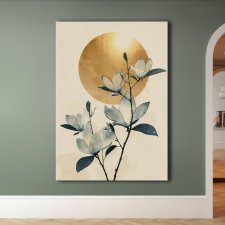 Magnolia - Obraz na płótnie 50x70cm - Druk Blejtrama - Chiński Orient, Zen - możliwe inne rozmiary