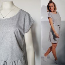 NOWA Sukienka dres szara bawełna casual na lato L Ho259