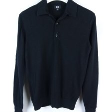 UNIQLO cienki męski sweterek polo 100% wełna / XS