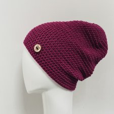 Czapka przejściowa cienka beanie smerf bawełna