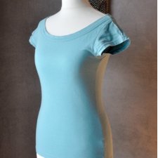 Bawełniana niebieska bluzka top basic XS S