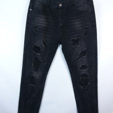 Spodnie jeans męskie przetarcia dziury / XL pas 92 cm