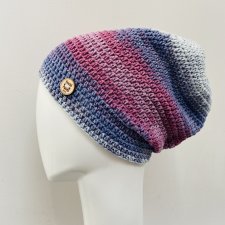 Czapka przejściowa cienka beanie smerf bawełna