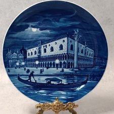 Meissen Talerz dekoracyjny kolekcjonerski VENEZIA PALAZZO DUCALE MIŚNIA1976 MMMMM