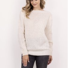 Sweter z cekinami - SWE338 ecru MKM