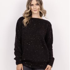 Sweter z cekinami - SWE338 czarny MKM