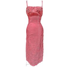 Raspberry silk dress