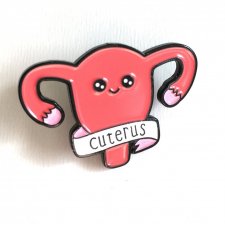 Uterus Pin Broszka macica przypinka Moc Kobieca Różowa wstążka