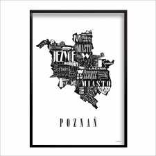 PLAKAT typograficzny mapa POZNAŃ LOFT 70x100 cm