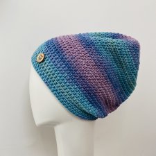 Czapka przejściowa cienka beanie smerf bawełna