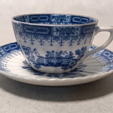 Porcelana Duet Blau Filiżanka Kobaltowy Wzór Kwiaty