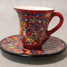 Turecka Filiżanka Duet Porcelana Ręcznie malowana Handmade Zuhre Gini Turcja