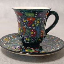 Turecka Filiżanka Duet Porcelana Ręcznie malowana Handmade Zuhre Gini Turcja