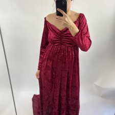 red velvet dress