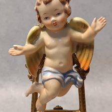 Goebel Porcelanowa Figurka Aniołka do Zawieszenia Putto Anioł W.germany