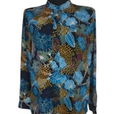 H&M koszula kwiaty wzór print guziki vintage dłuższy tył Avant Garde