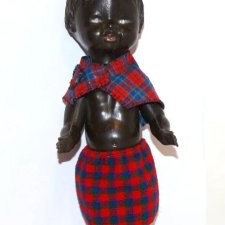 Laleczka murzynek PRL Vintage Creepy Doll Halloween