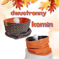 Komin dwustronny w pomarańczową szachownicę