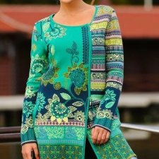 KOOI Knitwear Nowy długi kardigan sweter damski 38 M 100% bawełna folk