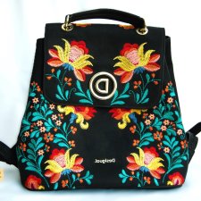 Plecak damski Desigual, Adagio Denver, haft, kwiaty, folk