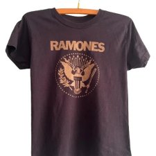 Ramones czarno złotą koszulka z Logo zespołu  Unikat