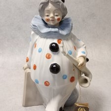 TENGRA Porcelanowy Klaun Pierrot grający na saksofonie Hiszpania