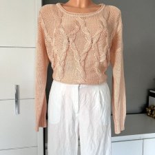 Sweter Reserved r.M 38 łososiowy warkocze